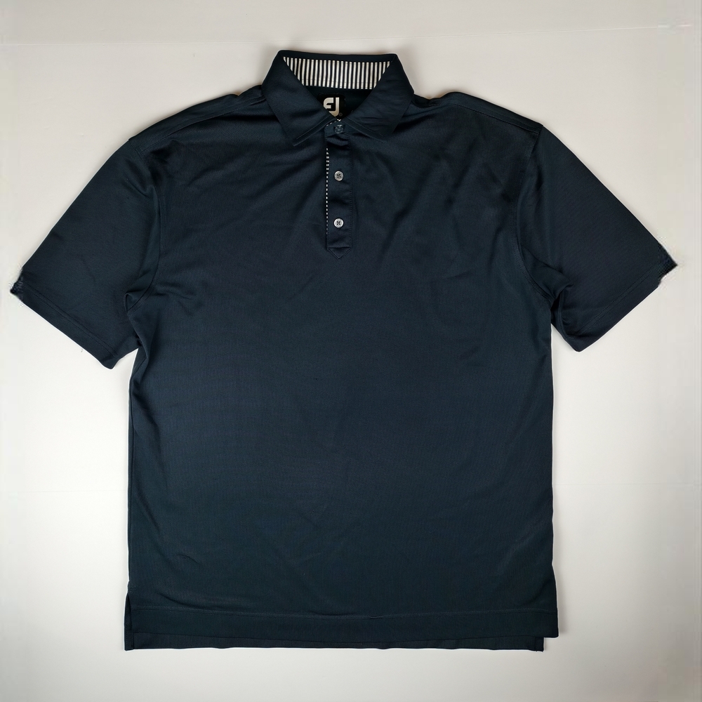FootJoy Golf Polo Shirt Mens L Navy Blue Performance Short Sleeve